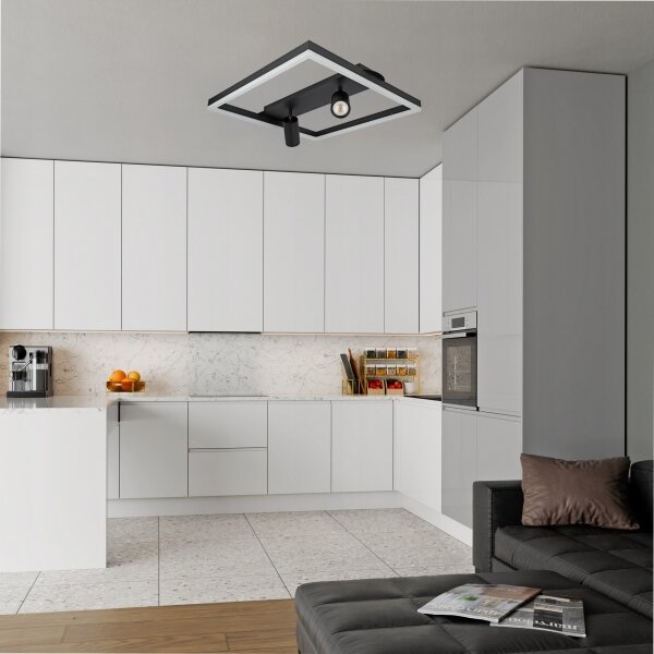 LED Plafoniera LED/38W/230V + 2xGU10/30W nera