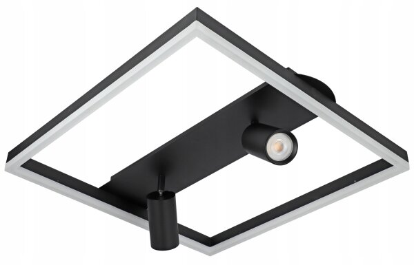 LED Plafoniera LED/38W/230V + 2xGU10/30W nera