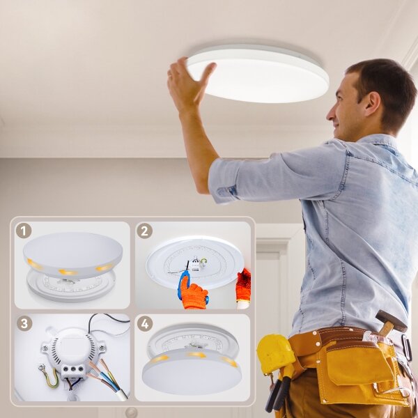 Brilagi - Plafoniera a LED MILKY WAY, 24W/230V, 3000K, diam. 38 cm