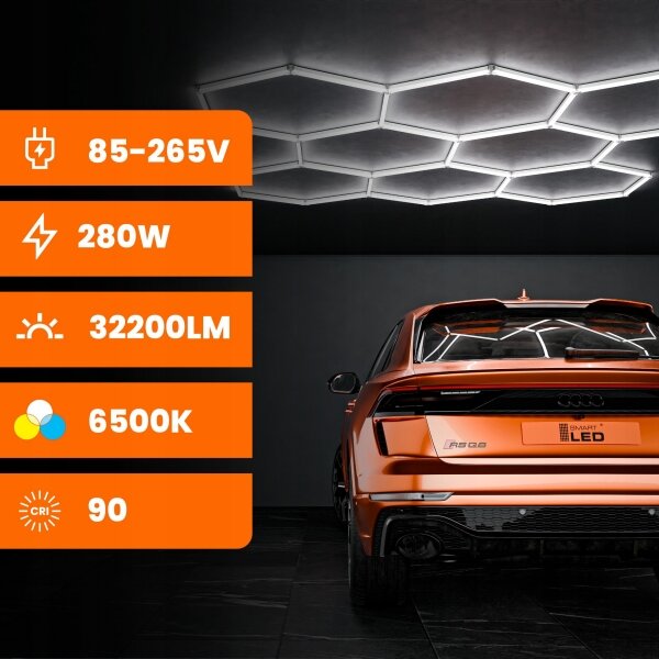 LED Plafoniera LED/350W/85-265V 6500K 313x298 cm CRI 90 IP44 bianca