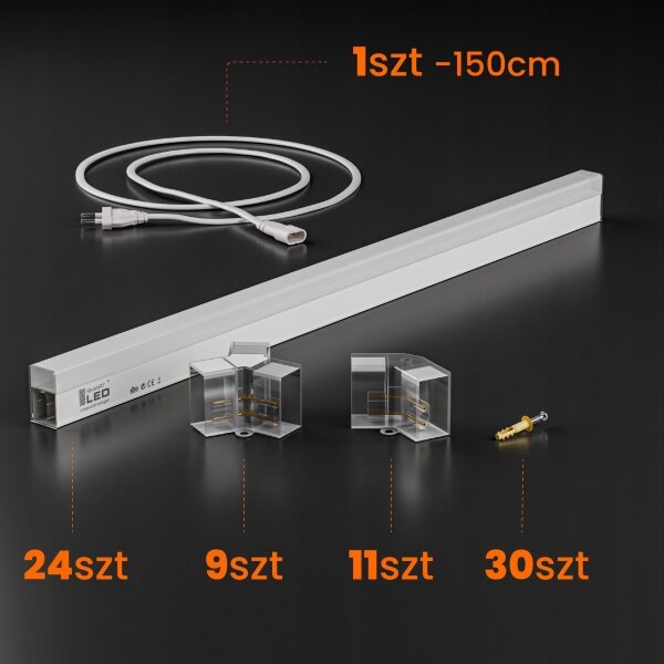 Plafoniera LED/240W/85-265V 4000K 298x209 cm CRI 90 IP44 bianca