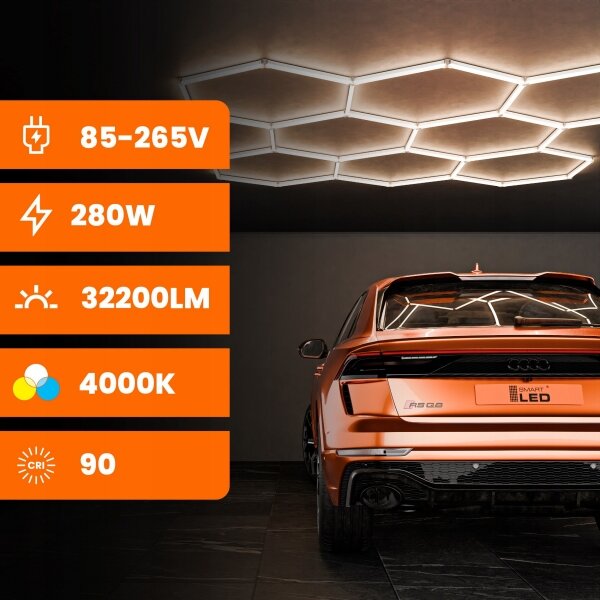 Plafoniera LED LED/350W/85-265V 4000K 313x298 cm CRI 90 IP44 bianca