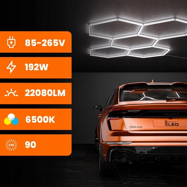 Plafoniera LED/240W/85-265V 6500K 298x209 cm CRI 90 IP44 bianca