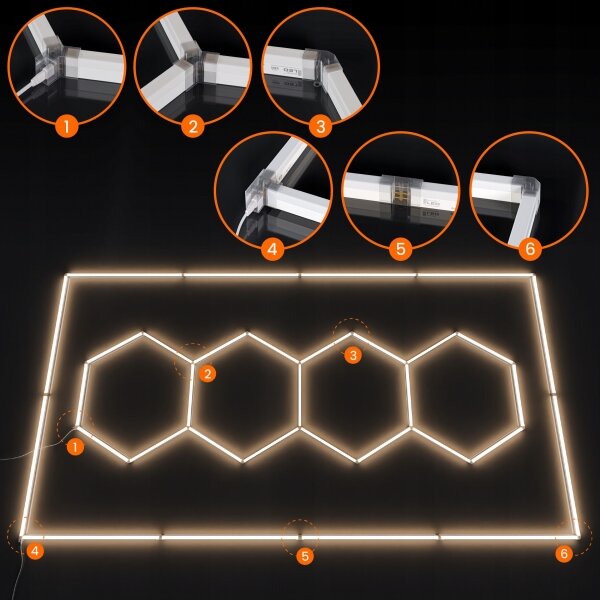 Plafoniera LED/426W/85-265V 4000K 484x243 cm IRC 90 IP44 bianca