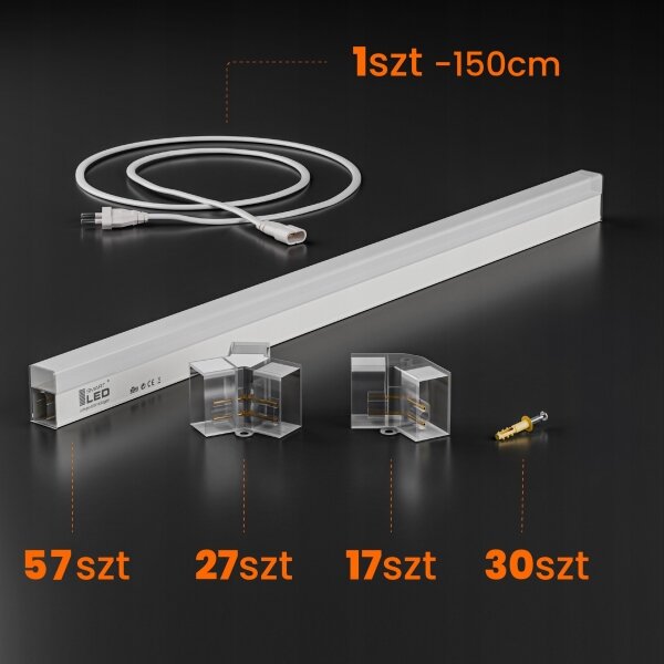 Plafoniera LED/570W/85-265V 4000K 522x298 cm CRI 90 IP44 bianca