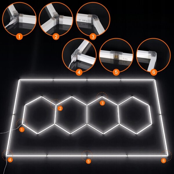 Plafoniera LED/426W/85-265V 6500K 484x243 cm CRI 90 IP44 bianca