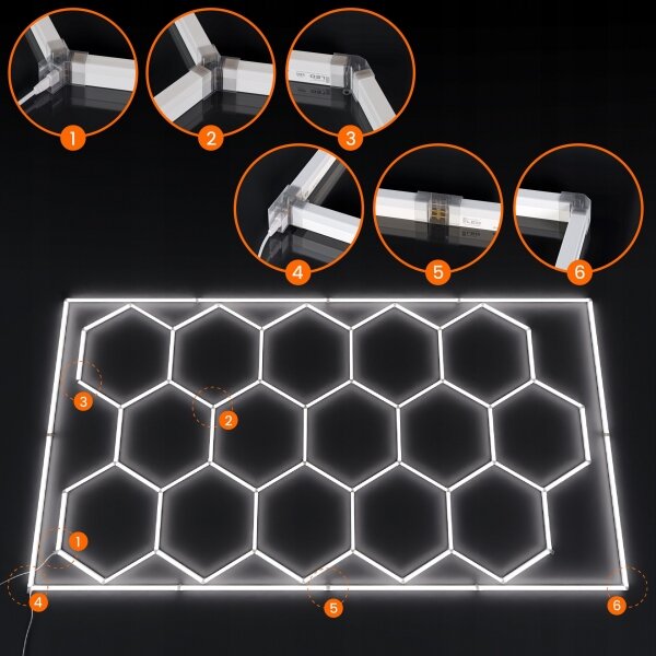 Plafoniera LED 696W 85-265V 6500K 484x243 cm CRI 90 IP44 bianca