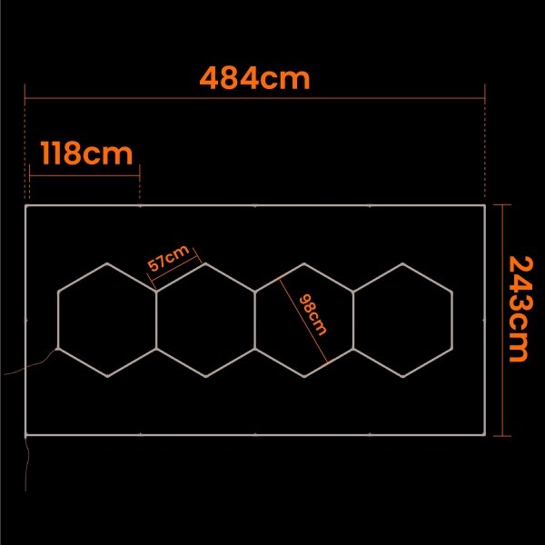 Plafoniera LED/426W/85-265V 6500K 484x243 cm CRI 90 IP44 bianca
