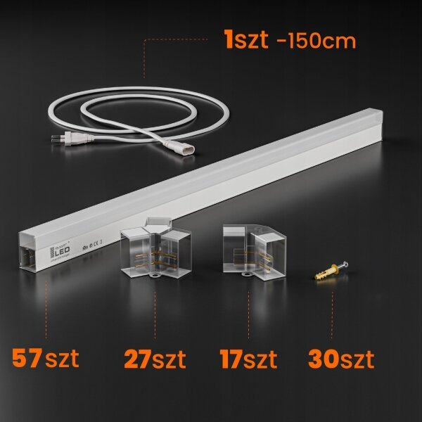 Plafoniera LED/570W/85-265V 6500K 522x298 cm CRI 90 IP44 bianca