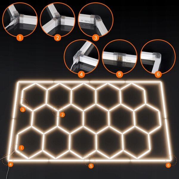 Plafoniera LED LED/696W/85-265V 4000K 484x243 cm CRI 90 IP44 bianca