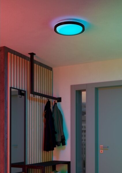 Eglo 300684-LED RGBW Plafoniera dimmerabile MALERAMARA-Z LED/14W/230V nero/oro + telecomando