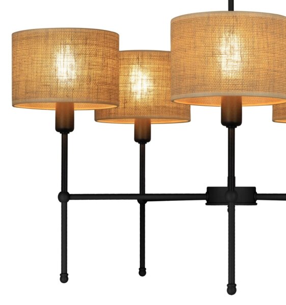 Lampadario a stelo MADELA 5xE14/40W/230V iuta/nero