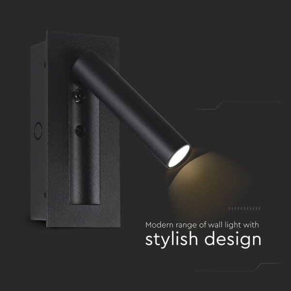 Faretto da parete LED 2W/230V 3000K nero