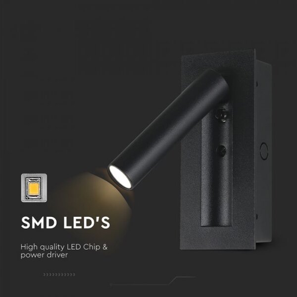 Faretto da parete LED 2W/230V 3000K nero