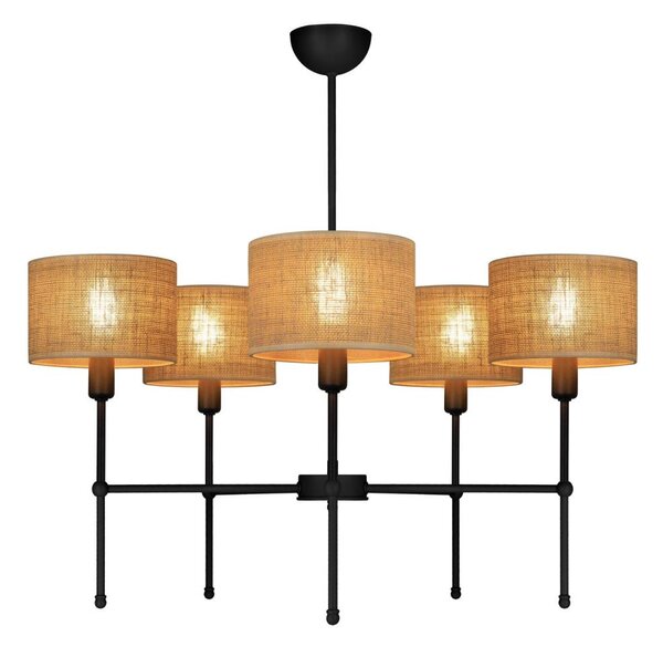 Lampadario a stelo MADELA 5xE14/40W/230V iuta/nero