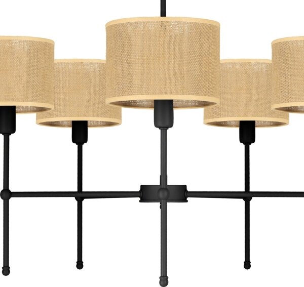 Lampadario a stelo MADELA 5xE14/40W/230V iuta/nero