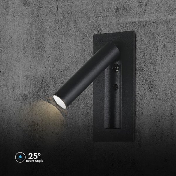 Faretto da parete LED 2W/230V 3000K nero