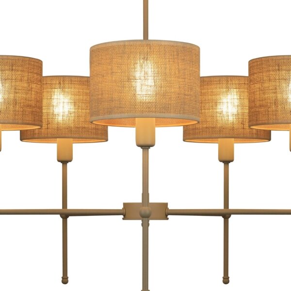 Lampadario con asta MADELA 5xE14/40W/230V iuta/beige