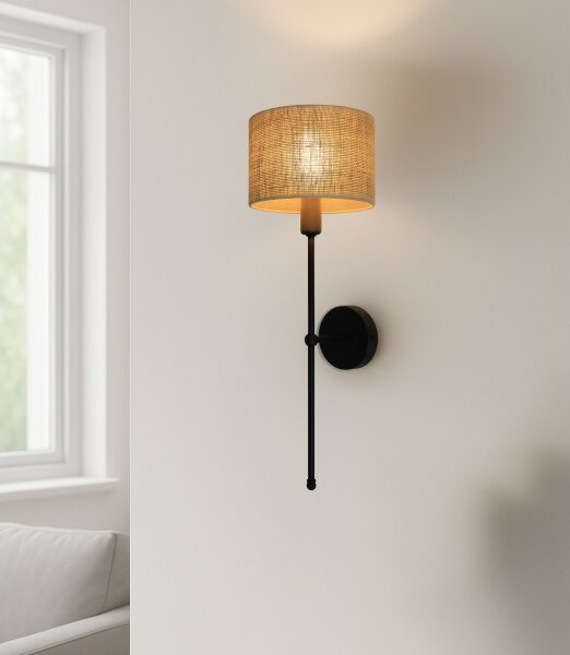 Lampada da parete MADELA 1xE14/40W/230V iuta/nera