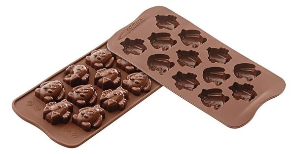 Stampo 12 cioccolatini pasquali SCG30 Easter Friends in silicone 34x34 h 18 mm