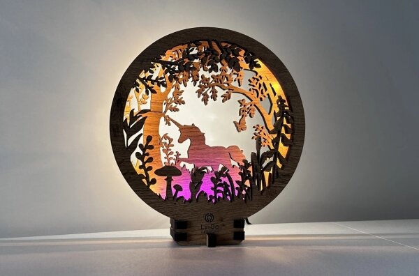 Li-Go 23568/DUB2 - Lampada decorativa da tavolo dimmerabile a LED/12W/230V 20x22 cm rovere