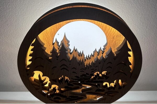 Li-Go 23580/DUB2 - Lampada decorativa da tavolo dimmerabile a LED/12W/230V 20x22 cm rovere/lucido