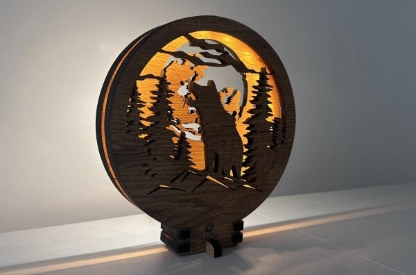 Li-Go 23574/DUB2 - Decorazione da tavolo dimmerabile a LED LED/12W/230V 20x22 cm rovere
