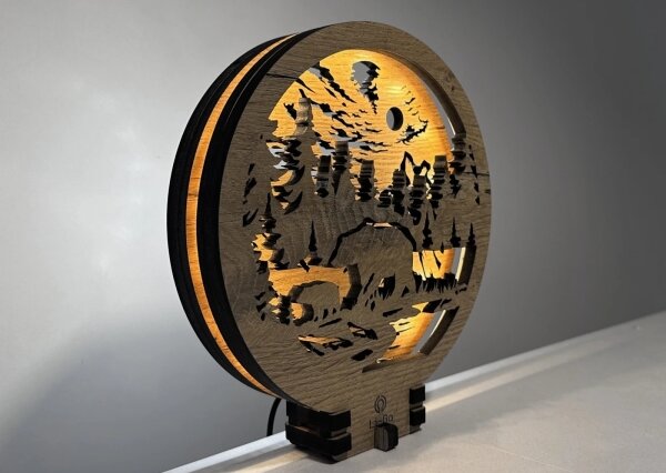 Li-Go 23595/DUB2 - Lampada da tavolo decorativa dimmerabile a LED/12W/230V 20x22 cm rovere