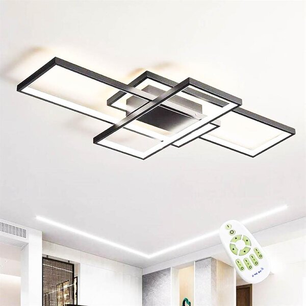 Diossad Dimmerabile Plafoniera LED Con Telecomando, Luci Rettangolari Plafoniera Con Funzione Memoria, 2700K-6500K Caldo Naturale Freddo Pannello Soffitto Per Camera Da Letto Soggiorno Cucina Decorazione