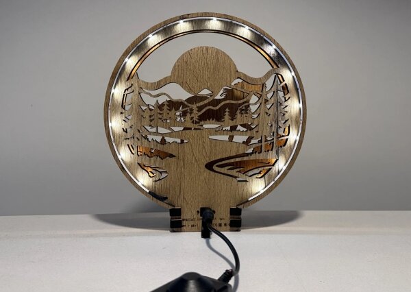 Li-Go 23598/DUB2 - decorazione da tavolo LED dimmerabile LED/12W/230V 20x22 cm rovere