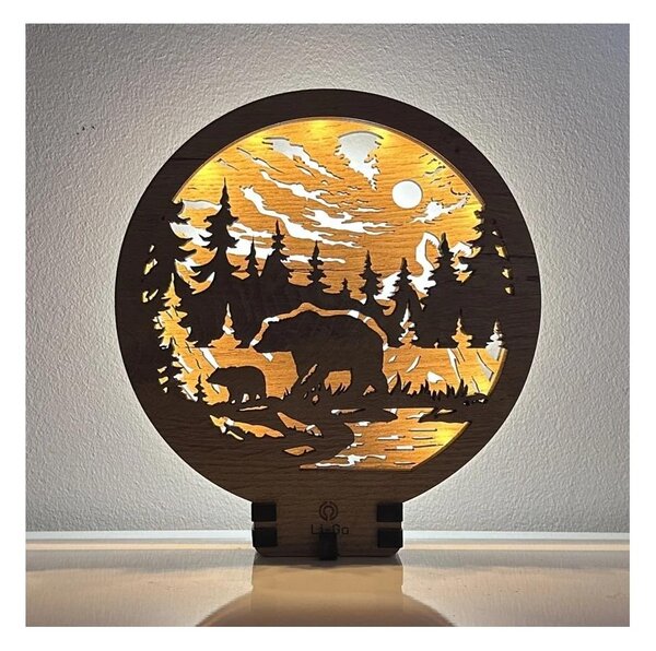Li-Go 23595/DUB2 - Lampada da tavolo decorativa dimmerabile a LED/12W/230V 20x22 cm rovere