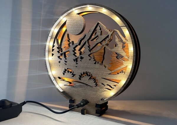 Li-Go 23592/DUB2 - Lampada da tavolo decorativa dimmerabile a LED, 12W/230V, 20x22 cm, rovere