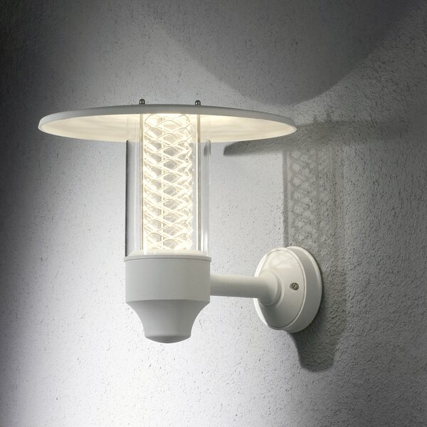 Konstsmide Nova Applique in alluminio laccato bianco con vetro acrilico trasparente