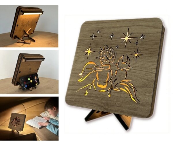 Li-Go 5788/DUB2 - Lampada decorativa da tavolo LED/12W/230V 19x19 cm rovere/Il Piccolo Principe