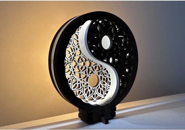 Li-Go 23607/O - Lampada decorativa da tavolo dimmerabile a LED, 12W/230V, 20x22 cm, noce