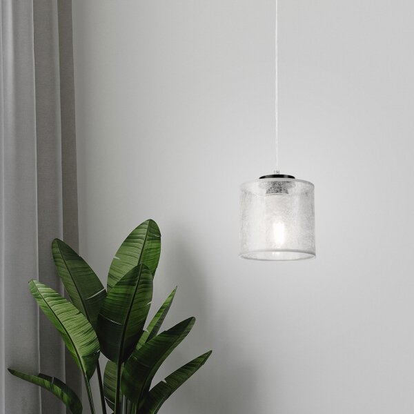 Lampada a sospensione con cavo ROSA 1xE27/60W/230V nero/grigio