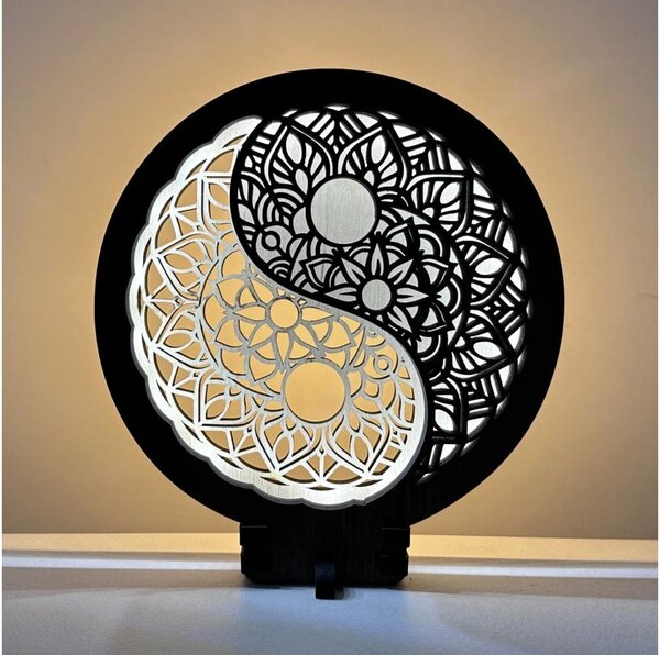 Li-Go 23607/O - Lampada decorativa da tavolo dimmerabile a LED, 12W/230V, 20x22 cm, noce