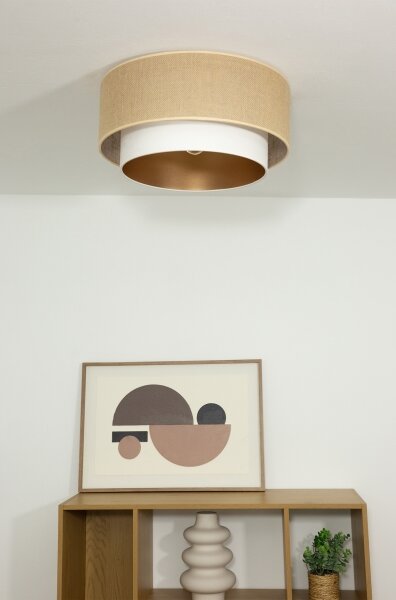 Plafoniera SARTA 1xE27/60W/230V diam. 45 cm bianco/iuta