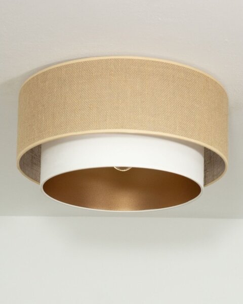Plafoniera SARTA 1xE27/60W/230V diam. 45 cm bianco/iuta