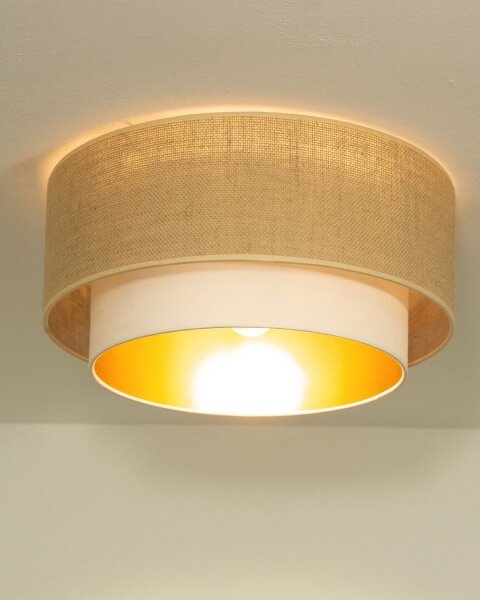 Plafoniera SARTA 1xE27/60W/230V diam. 45 cm bianco/iuta
