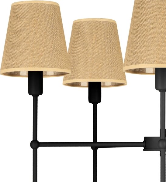 Lampadario su asta MADELA 5xE14/40W/230V iuta/nero