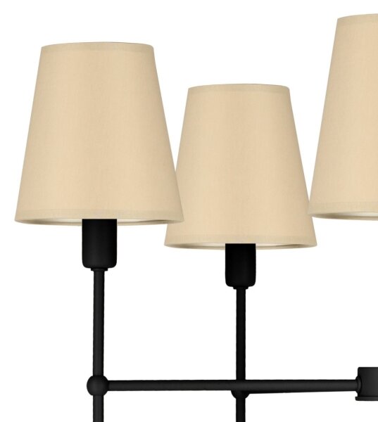 Lampadario a stelo MADELA 5xE14/40W/230V beige/nero
