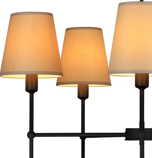 Lampadario a stelo MADELA 5xE14/40W/230V beige/nero