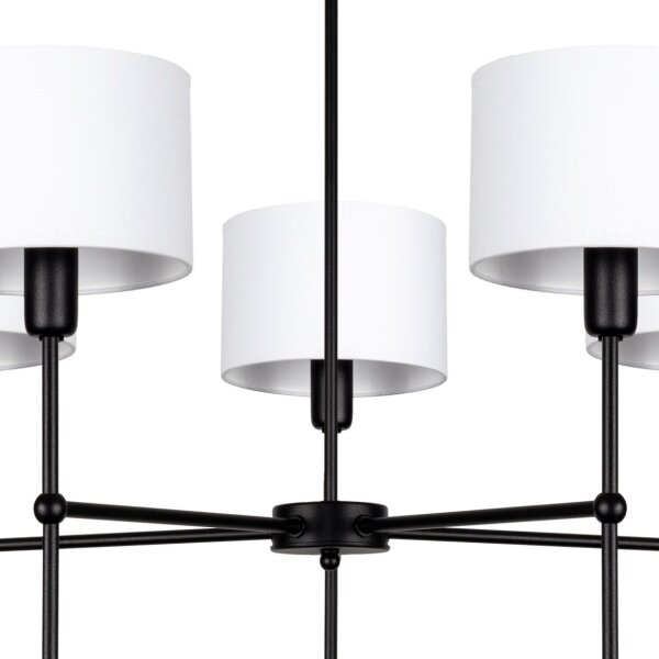 Lampadario a stelo MADELA 5xE14/40W/230V bianco/nero
