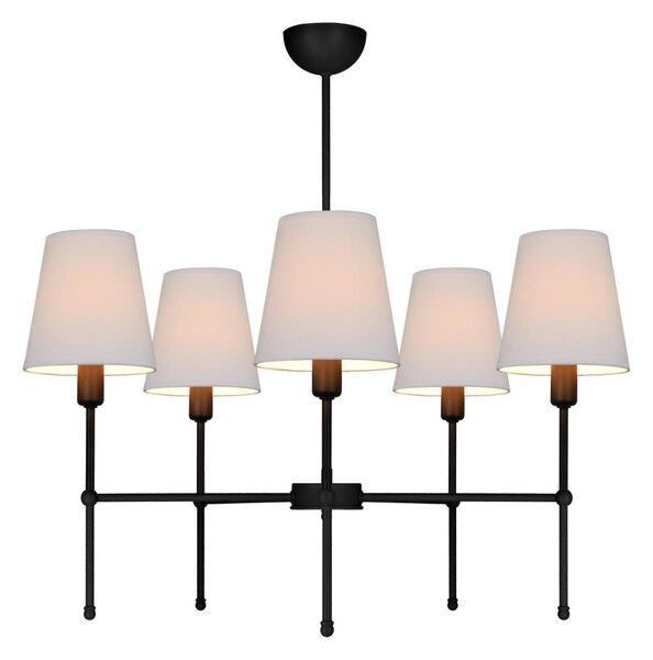 Lampadario a stelo MADELA 5xE14/40W/230V bianco/nero