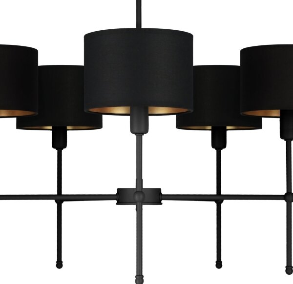 Lampadario a stelo MADELA 5xE14/40W/230V nero