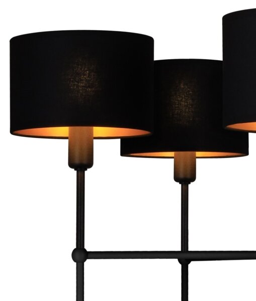Lampadario a stelo MADELA 5xE14/40W/230V nero
