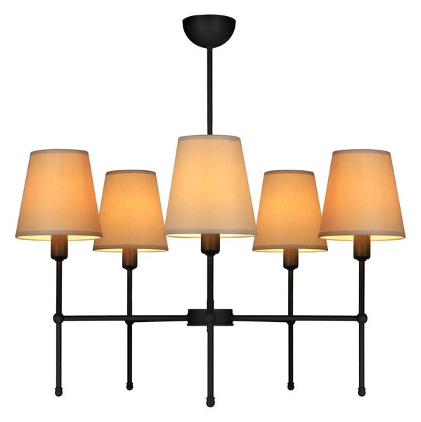 Lampadario a stelo MADELA 5xE14/40W/230V beige/nero