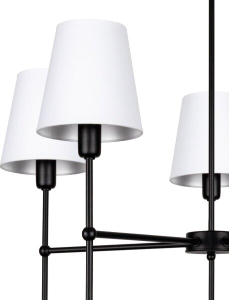 Lampadario a stelo MADELA 5xE14/40W/230V bianco/nero