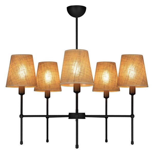 Lampadario su asta MADELA 5xE14/40W/230V iuta/nero